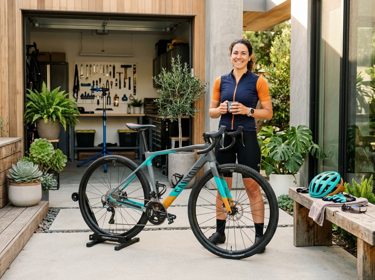 Proprietário de bicicleta com o equipamento pronto para locação na Muvs.me
